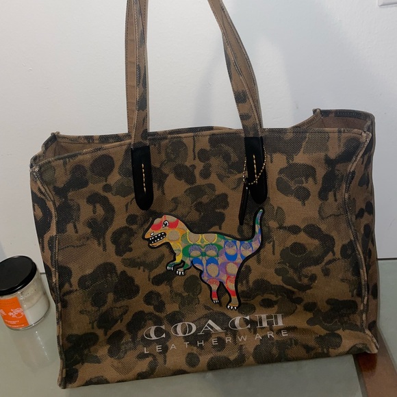 Coach Bags Authentic Coach Tote 42 With Camouflage With Rainbow